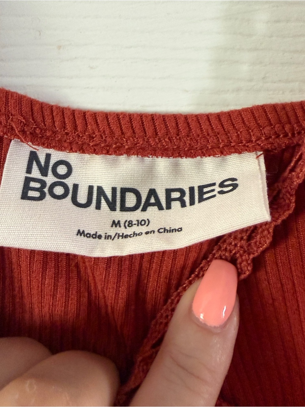 No Boundaries Rust Red Ruffle-Hem Slip - Picture 3 of 3